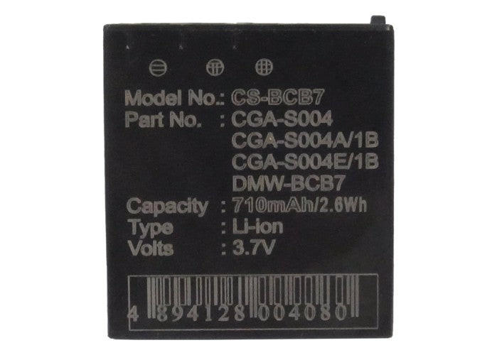 Replacement Battery for Panasonic  DMC-FX2B – Camera – 710mAh / 3.7V