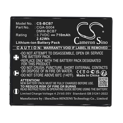 Replacement Battery for Panasonic Lumix DMC-FX2 – Camera – 710mAh / 3.7V