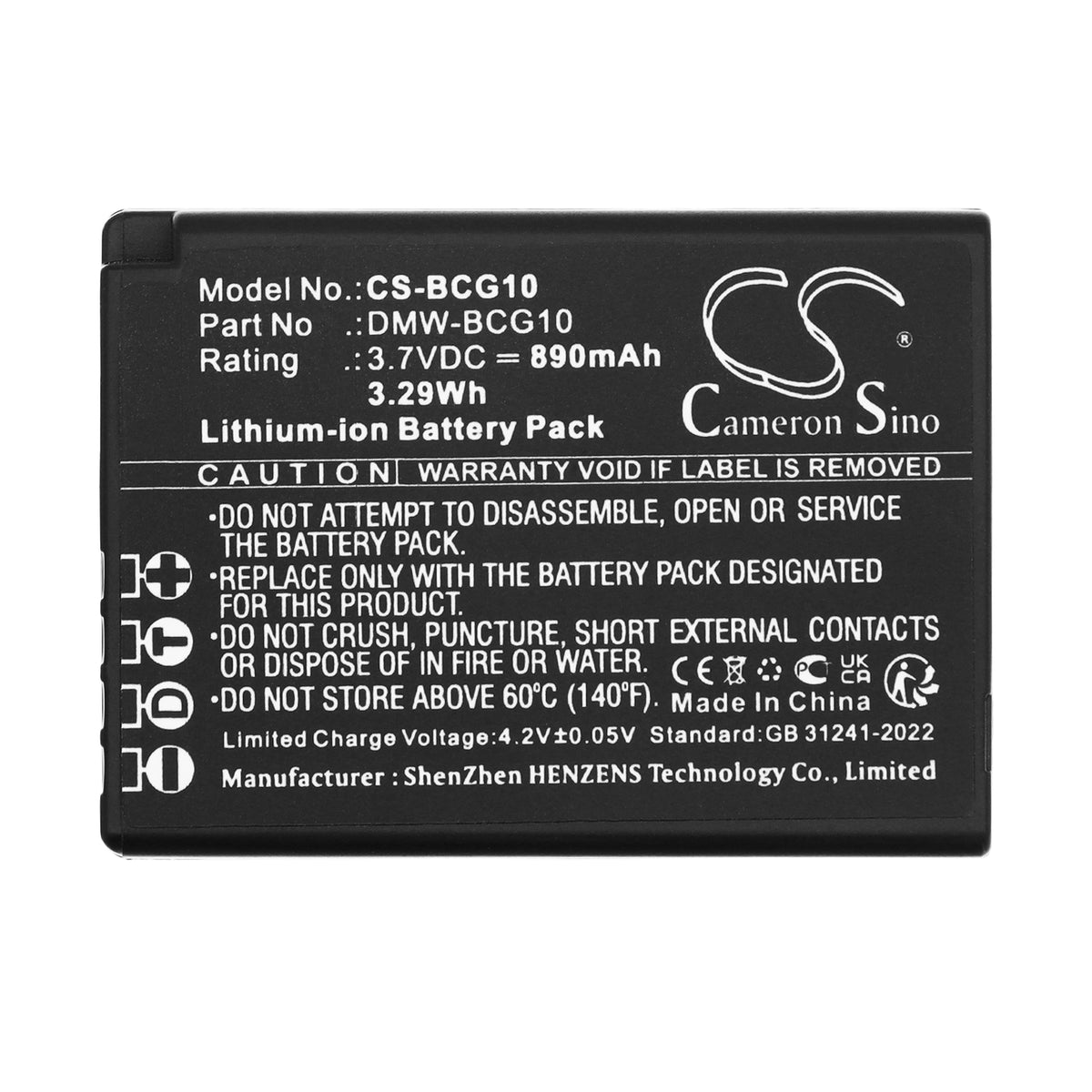 Replacement Battery for Panasonic | Leica Lumix DMC-TZ6 – Camera – 890mAh / 3.7V