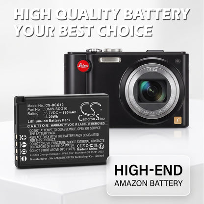 Replacement Battery for Panasonic | Leica Lumix DMC-TZ6 – Camera – 890mAh / 3.7V