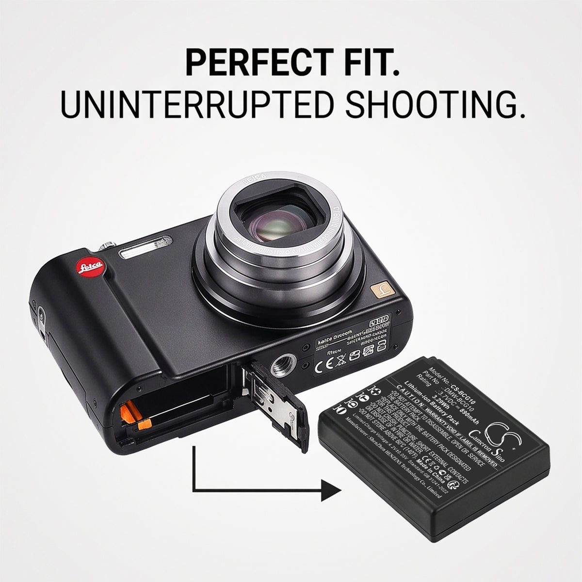 Replacement Battery for Panasonic | Leica Lumix DMC-TZ6 – Camera – 890mAh / 3.7V