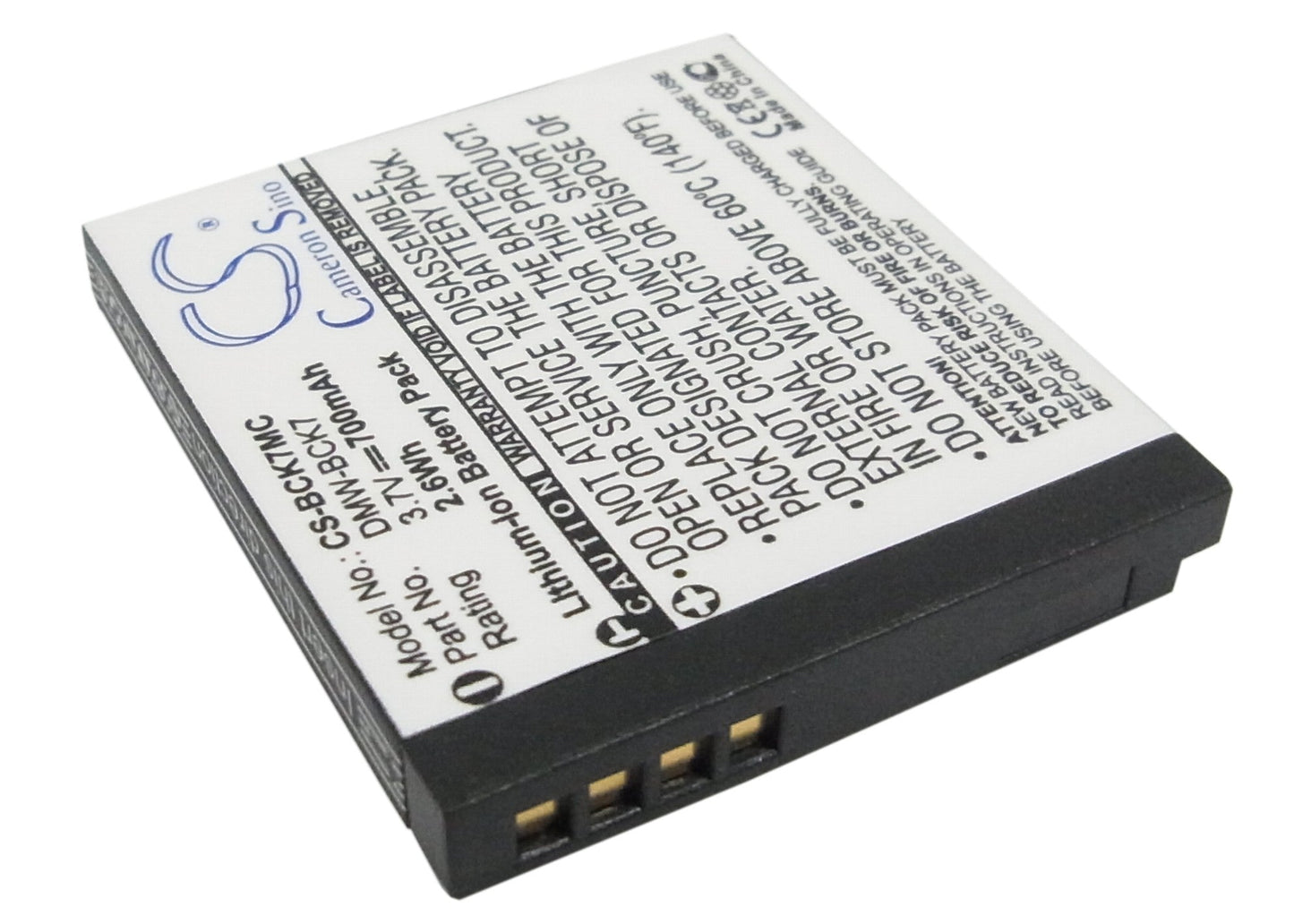 Replacement Battery for Panasonic  
Lumix DMC-FP77 – Camera – 700mAh / 2.6Wh / 3.7V
