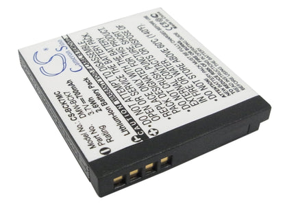 Replacement Battery for Panasonic  
Lumix DMC-FP77 – Camera – 700mAh / 2.6Wh / 3.7V