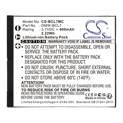 Replacement Battery for Panasonic  Lumix DMC-F5 – Camera – 600mAh/2.22Wh / 3.7V