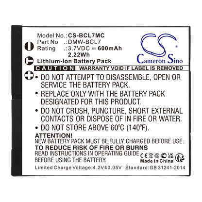 Replacement Battery for Panasonic Lumix DMC-F5 – Camera – 600mAh / 3.7V
