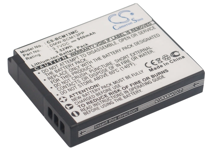 Replacement Battery for Panasonic  Lumix DMC-FT5 – Camera – 950mAh/3.52Wh / 3.7V