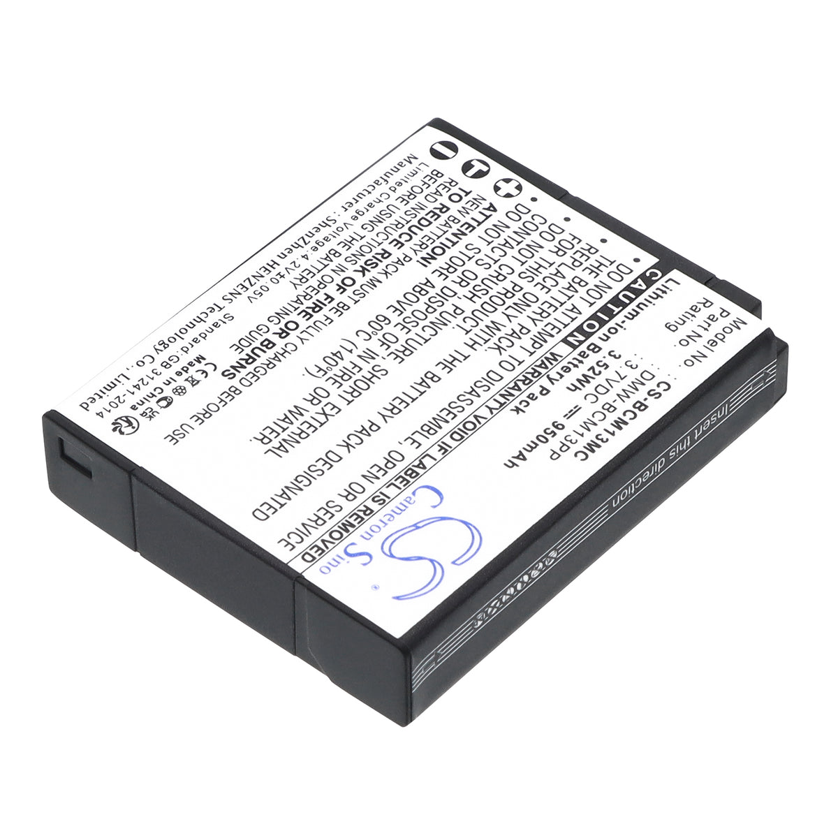 Replacement Battery for Panasonic Lumix DMC-TZ41 – Camera – 950mAh / 3.7V