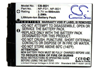 Replacement Battery for Sony  Cyber-shot DSC-G3 – Camera – 680mAh / 3.7V