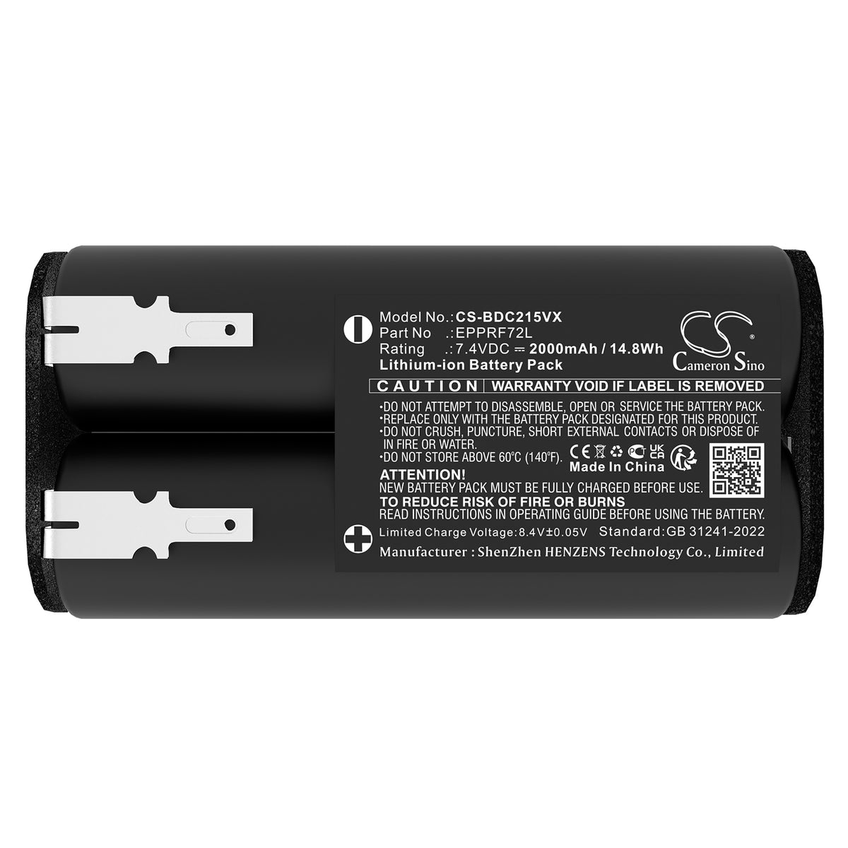 Replacement Battery for Black+Decker BDCD8GPA-QW – Vacuum – 2000mAh / 7.4V