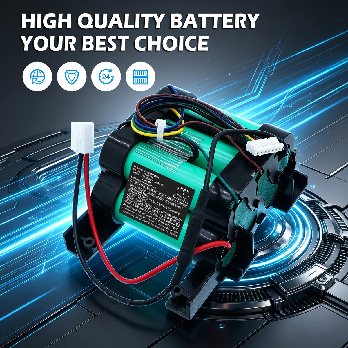 Replacement Battery for Bosch BBHL2214TW – Vacuum – 3400mAh / 21.6V
