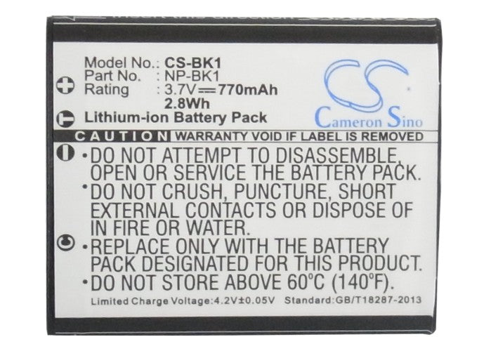 Replacement Battery for Sony  
Cyber-shot DSC-S950P – Camera – 770mAh / 3.7V