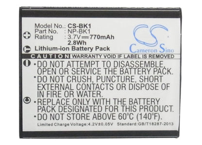 Replacement Battery for Sony  
Cyber-shot DSC-S950P – Camera – 770mAh / 3.7V
