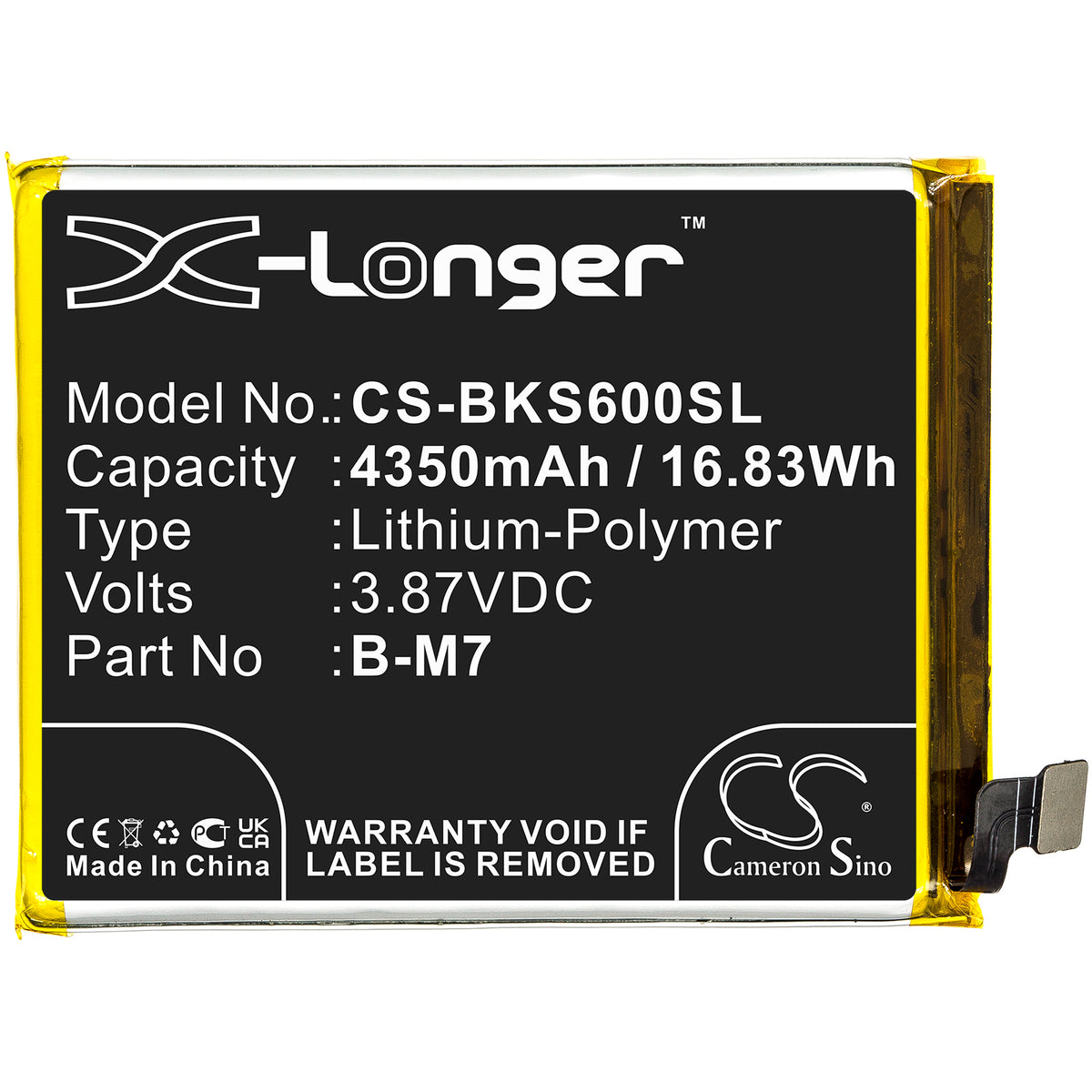 Replacement Battery for Vivo S6 5G – Mobile, SmartPhone – 4350mAh / 3.87V