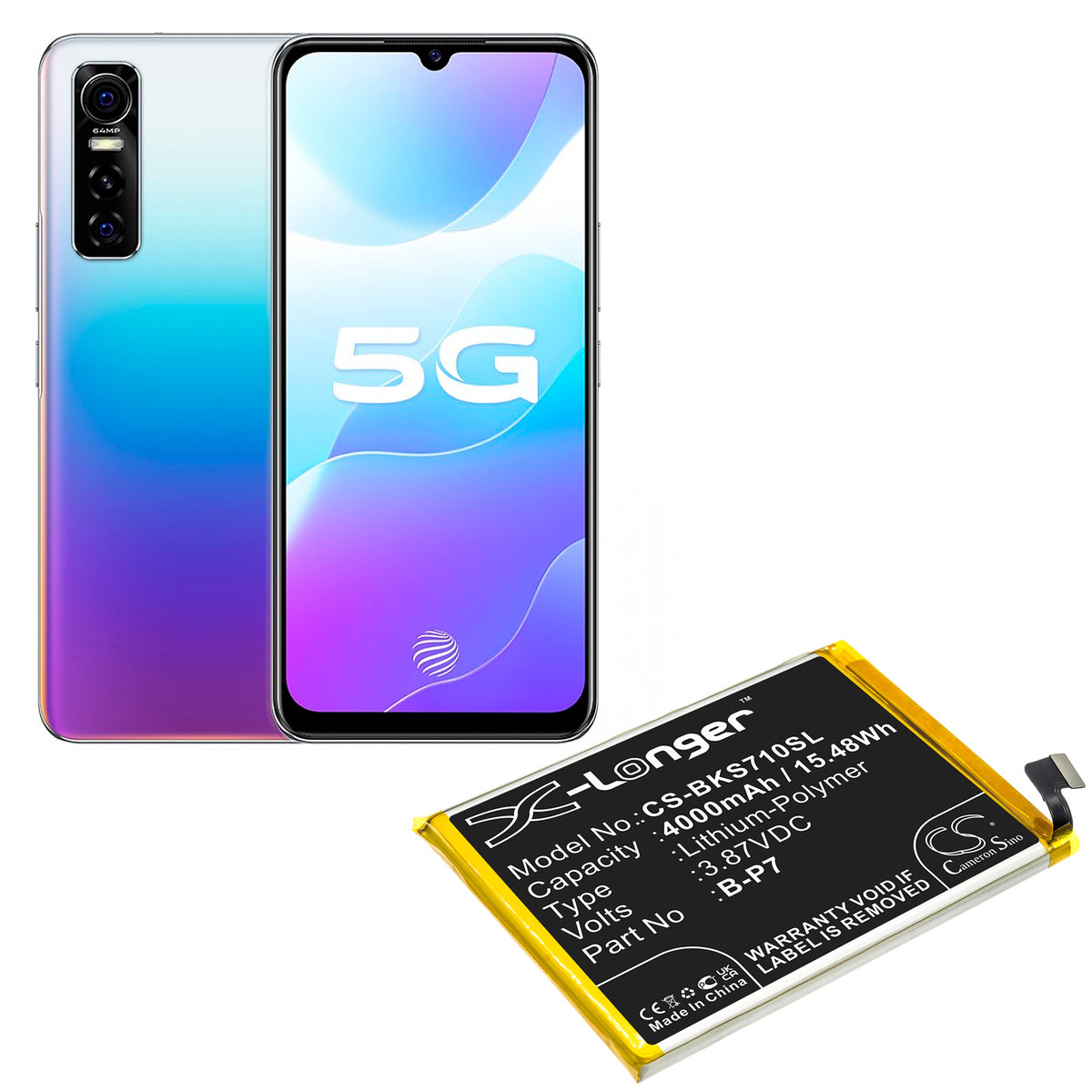 Replacement Battery for Vivo S7e – Mobile, SmartPhone – 4000mAh / 3.87V