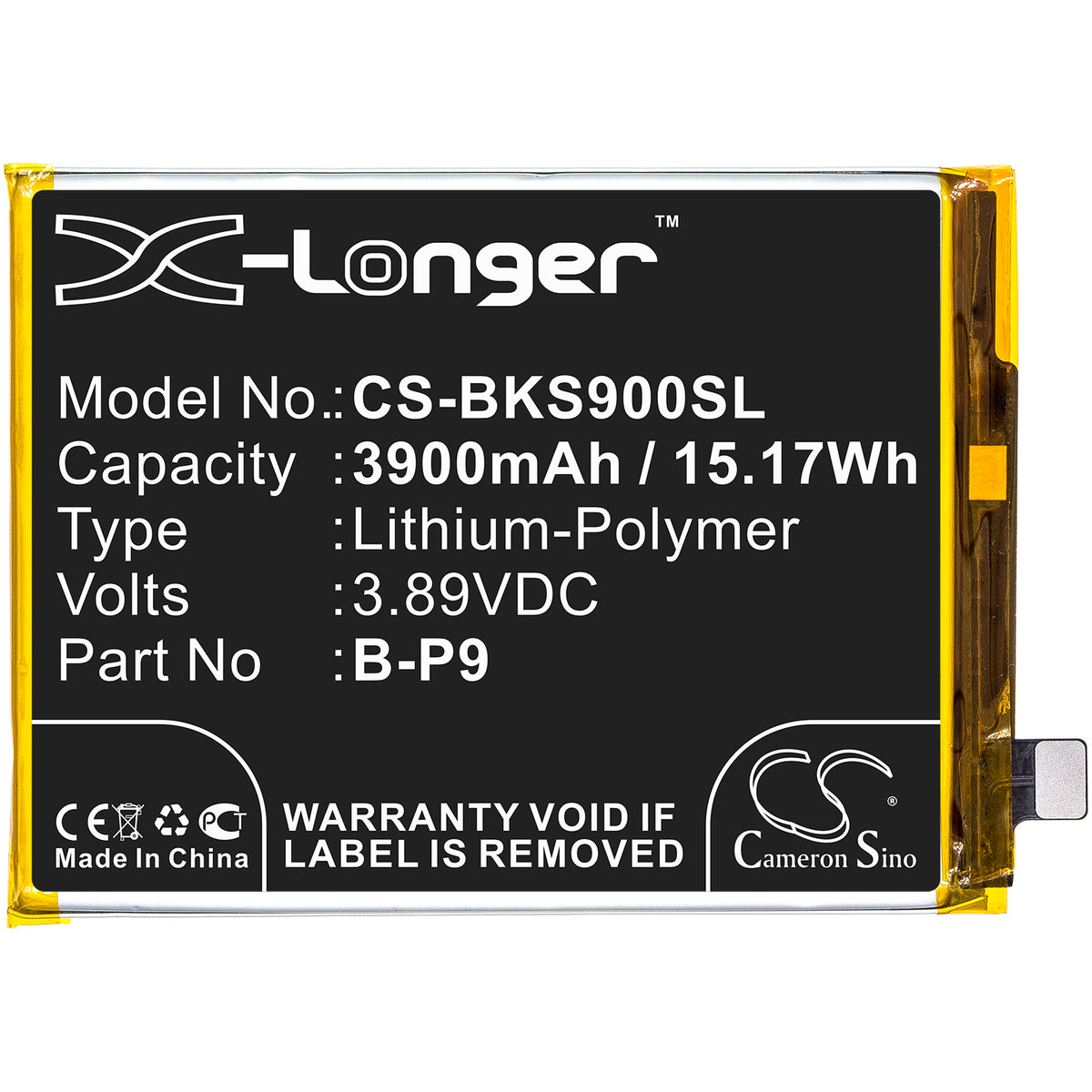 Replacement Battery for Vivo S9 – Mobile, SmartPhone – 3900mAh / 3.89V