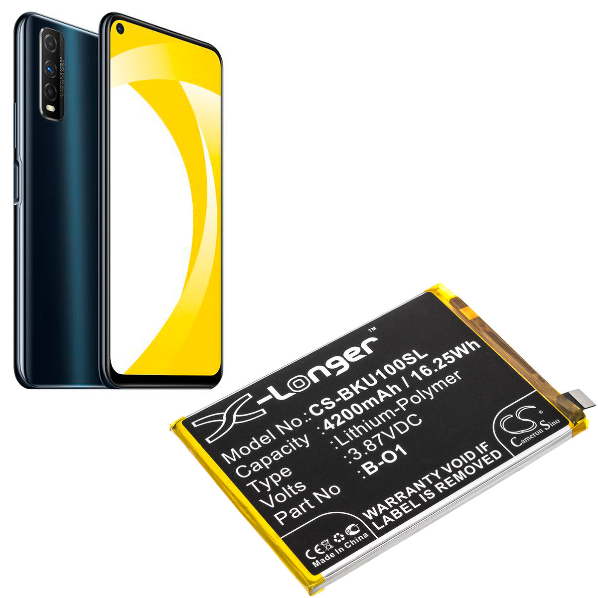 Replacement Battery for Vivo iQOO U1 – Mobile, SmartPhone – 4200mAh / 3.87V
