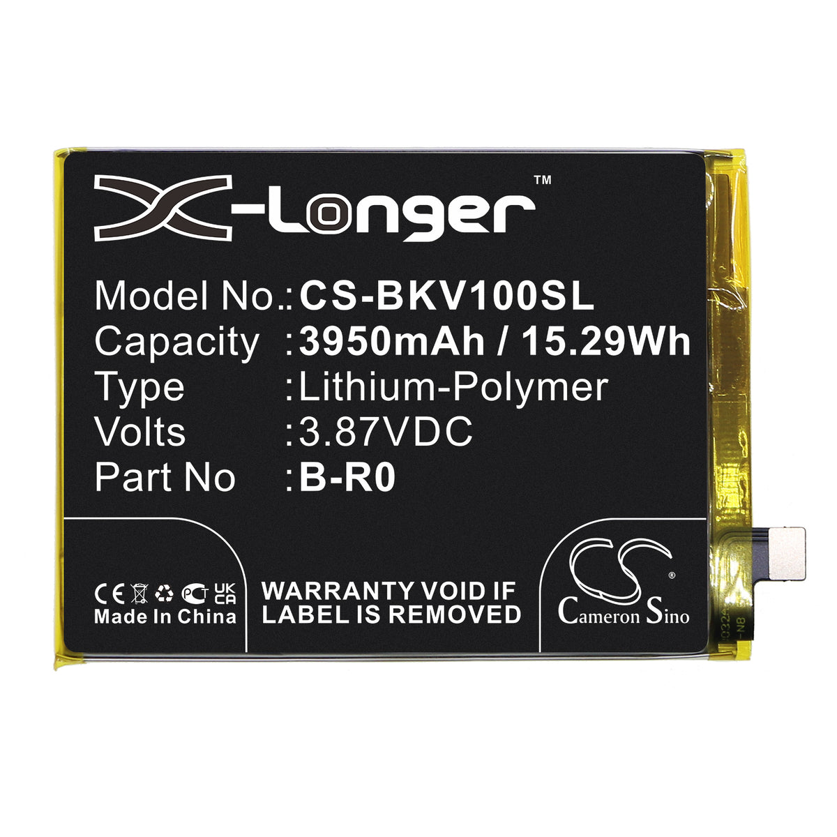 Replacement Battery for Vivo S10 – Mobile, SmartPhone – 3950mAh / 3.87V