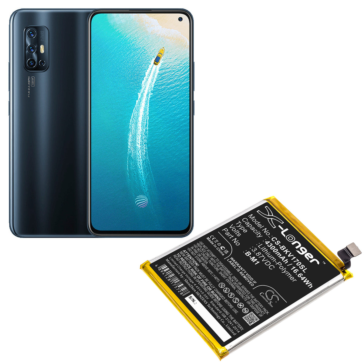 Replacement Battery for Vivo V17 – Mobile, SmartPhone – 4300mAh / 3.87V