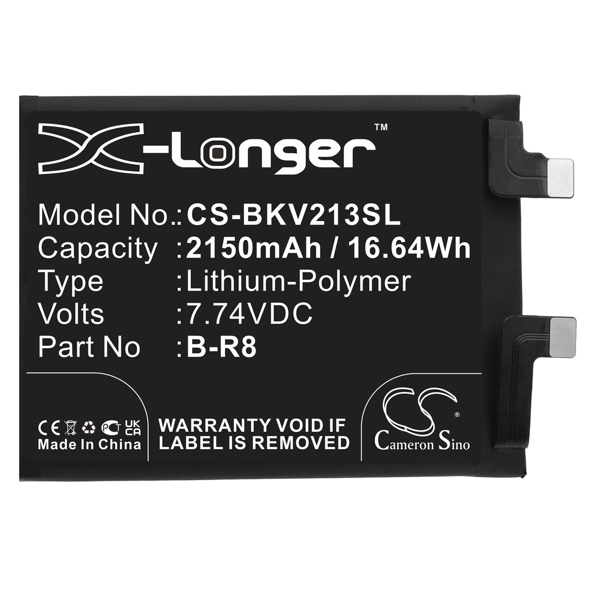 Replacement Battery for Vivo IQOO 8 – Mobile, SmartPhone – 2150mAh / 7.74V