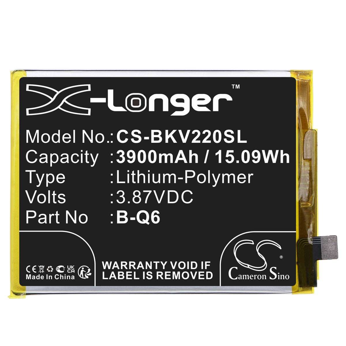 Replacement Battery for Vivo V21e – Mobile, SmartPhone – 3900mAh / 3.87V