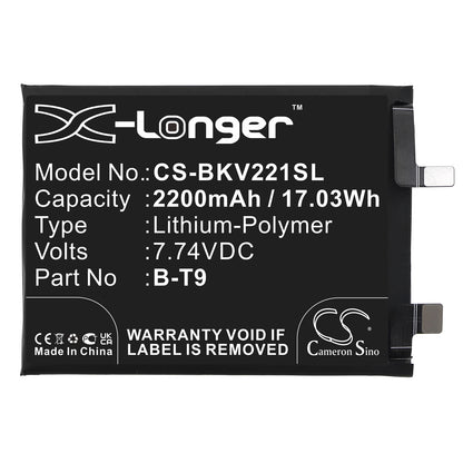 Replacement Battery for Vivo iQOO 10 5G – Mobile, SmartPhone – 2200mAh / 7.74V