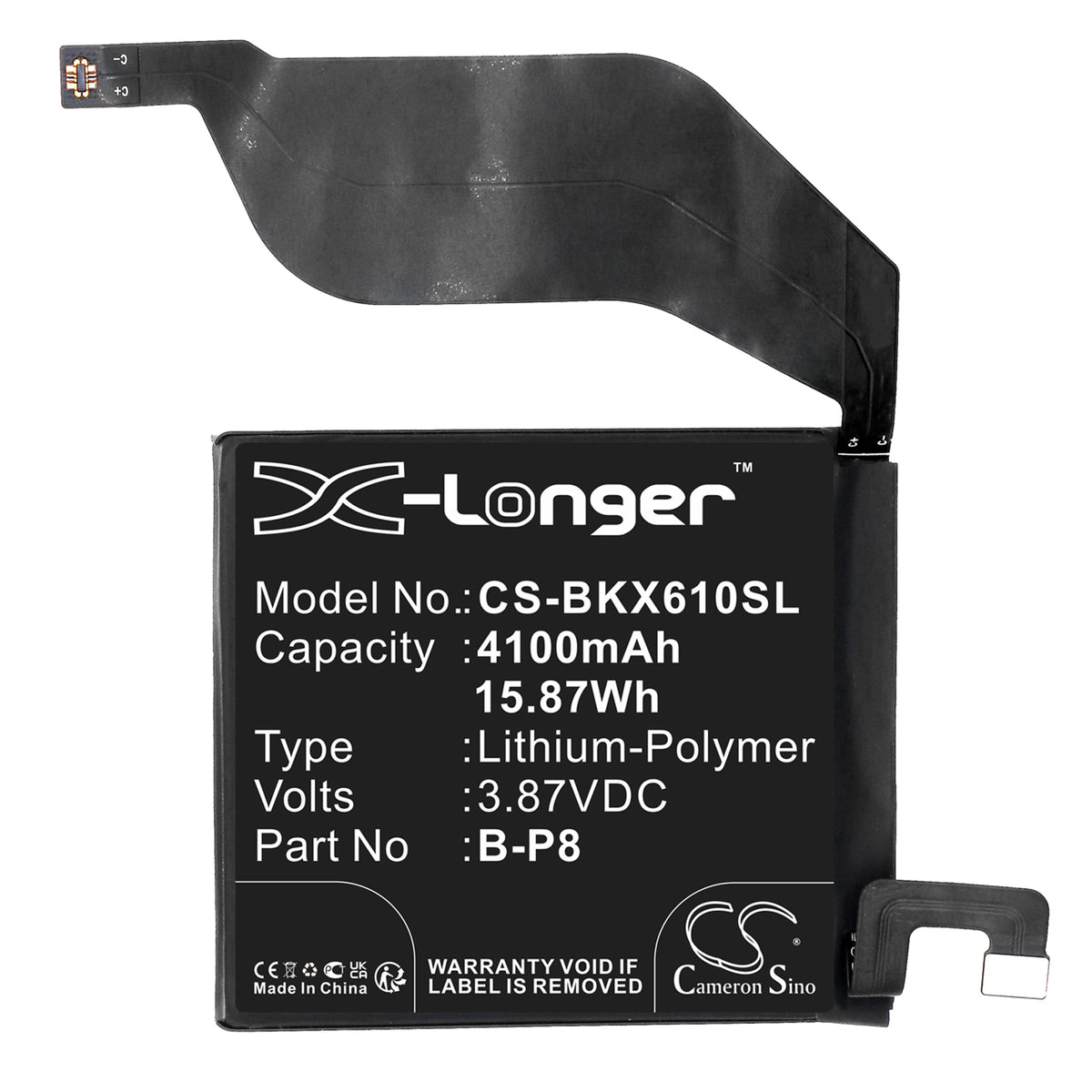 Replacement Battery for Vivo X60 Pro Plus – Mobile, SmartPhone – 4100mAh / 3.87V