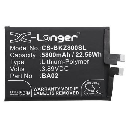 Replacement Battery for Vivo IQOO Z8X – Mobile, SmartPhone – 5800mAh / 3.89V
