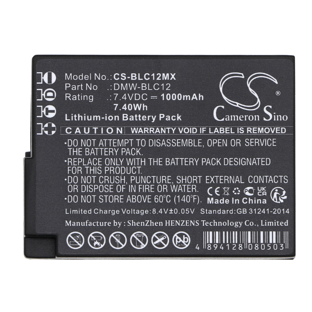 Replacement Battery for Panasonic | Sigma | Leica Lumix DMC-GH2 – Camera – 1000mAh / 7.4V