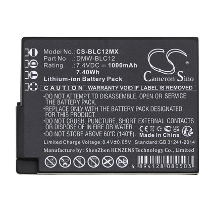 Replacement Battery for Leica  Leica Q – Camera – 1000mAh / 7.40Wh / 7.4V