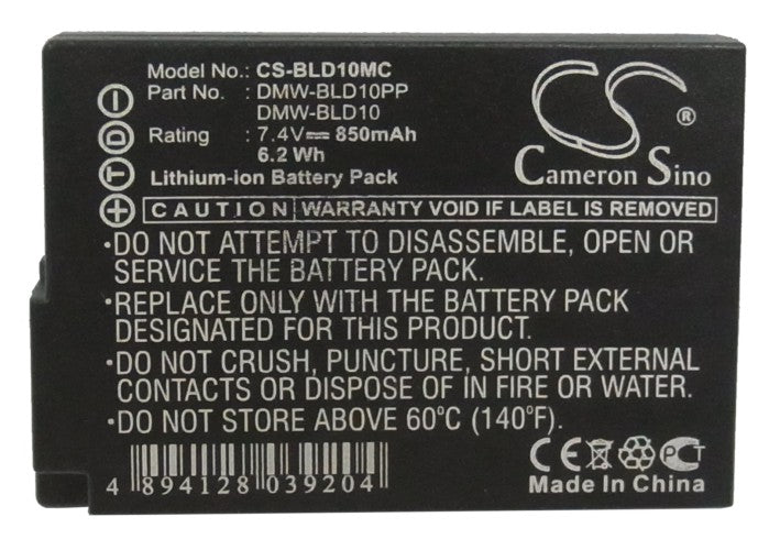 Replacement Battery for Panasonic Lumix DMC-GF2 – Camera – 850mAh / 7.4V - image 5