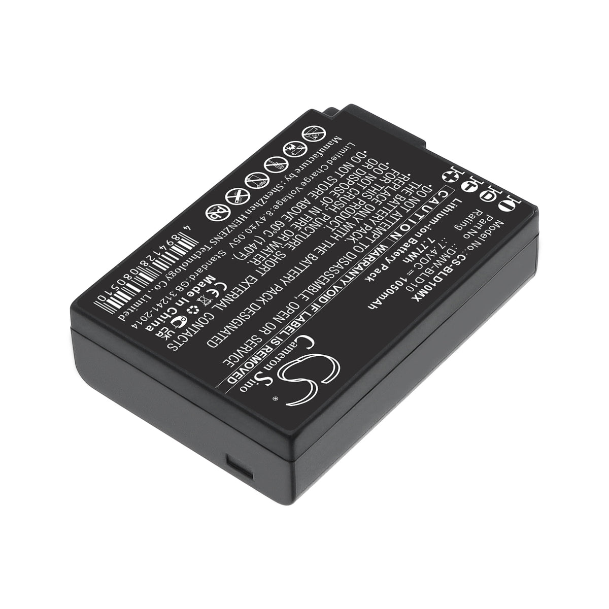 Replacement Battery for Panasonic Lumix DMC-GF2 – Camera – 1050mAh / 7.4V