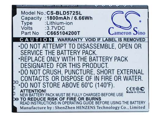 Replacement Battery for BLU Studio 5.0S – Mobile, SmartPhone – 1800mAh / 3.7V