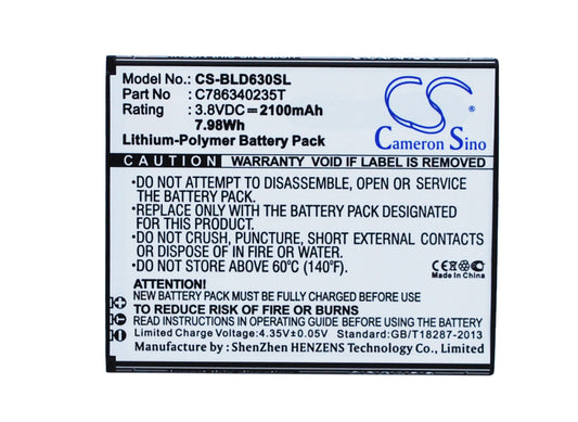 Replacement Battery for BLU Studio 5.5S – Mobile, SmartPhone – 2100mAh / 3.8V