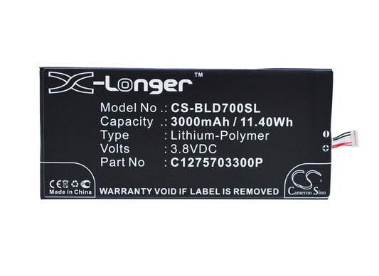 Replacement Battery for BLU Studio 7.0 HD – Mobile, SmartPhone – 3000mAh / 3.8V