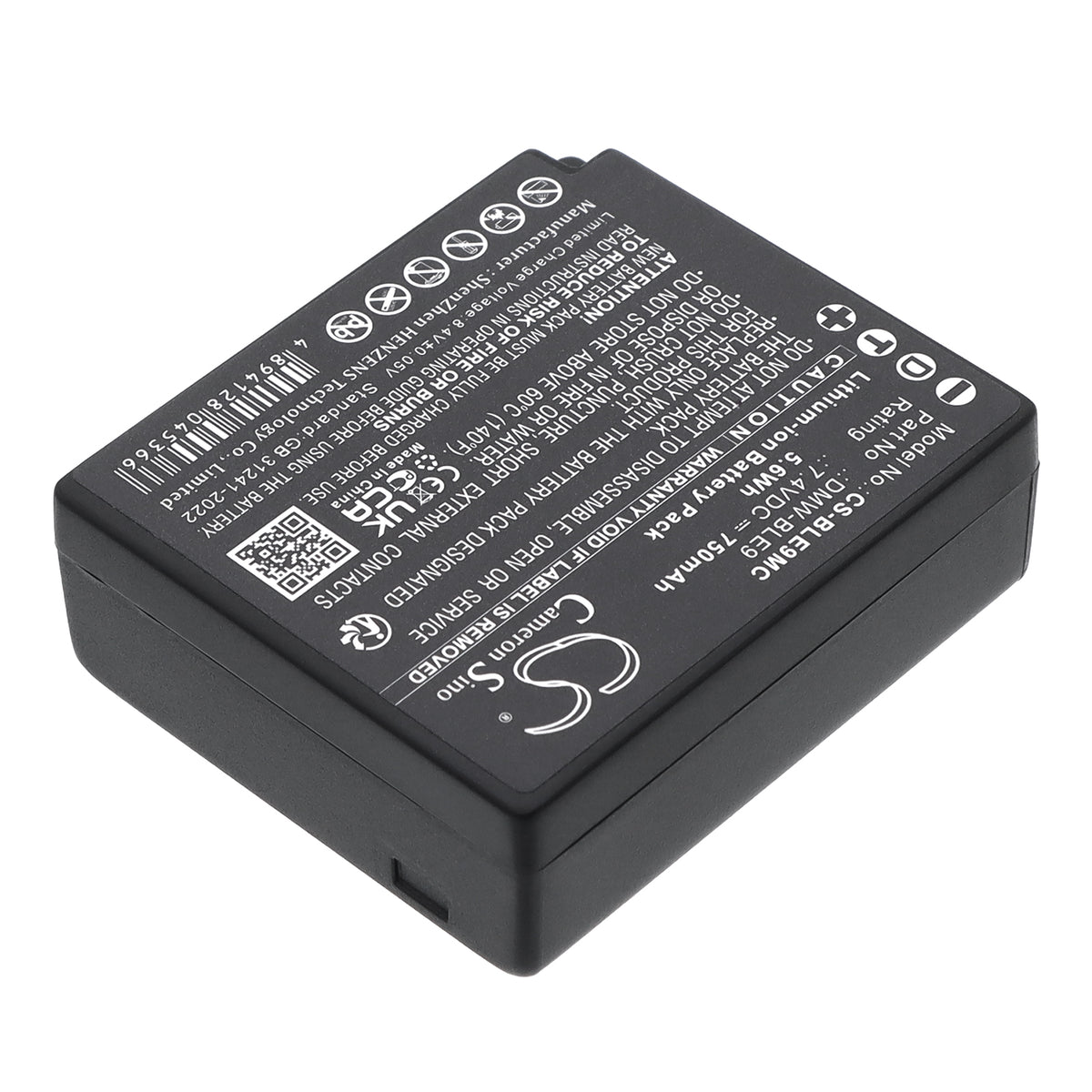 Replacement Battery for Panasonic Lumix DMC-GF3 – Camera – 750mAh / 7.4V