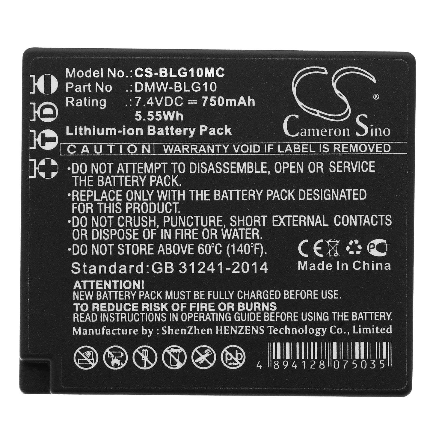 Replacement Battery for Leica  D-Lux Type 109 – Camera – 750mAh / 5.55Wh / 7.4V