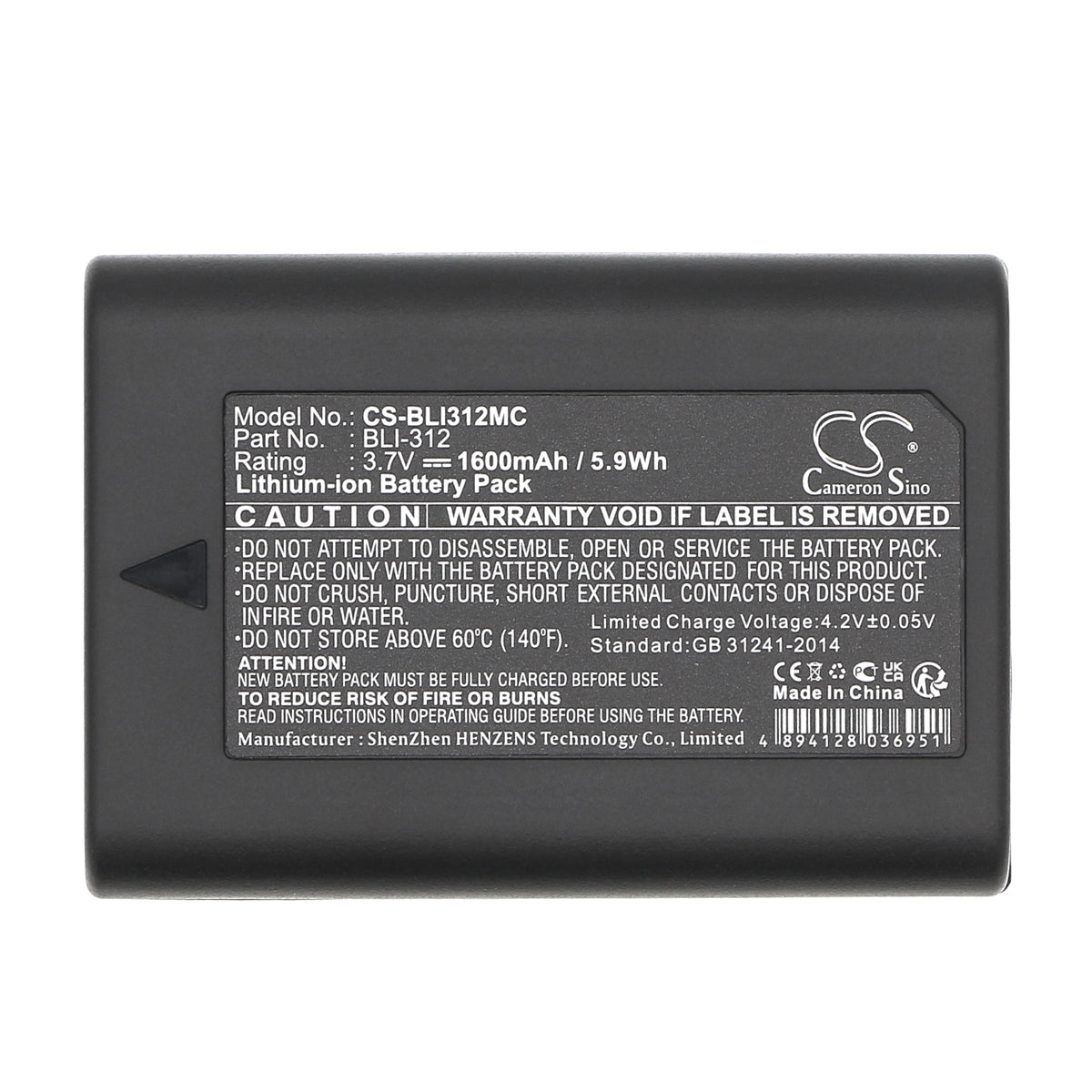 Replacement Battery for Leica BM8 – Camera – 1600mAh / 3.7V