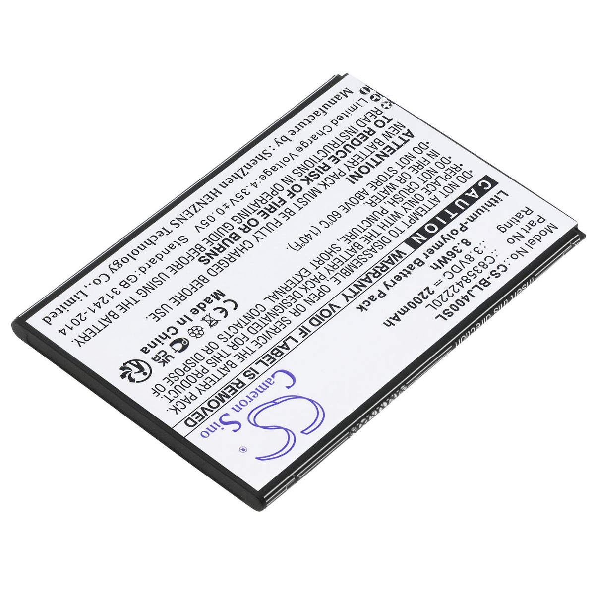 Replacement Battery for BLU J4 – Mobile, SmartPhone – 2200mAh / 3.8V