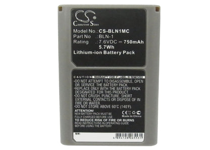 Replacement Battery for Olympus  EM1 II – Camera – 750mAh / 5.70Wh / 7.6V