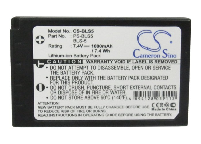 Replacement Battery for Olympus  E-PC2 – Camera – 1000mAh / 7.40Wh / 7.4V