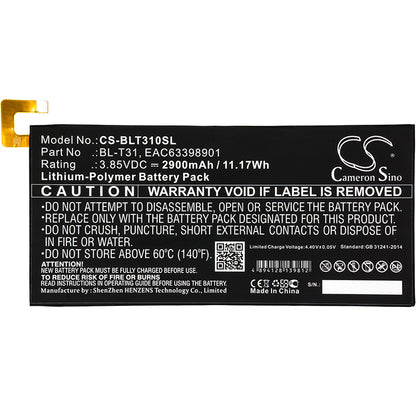 Replacement Battery for LG G Pad F2 8.0 – Tablet – 2900mAh / 3.85V - image 3