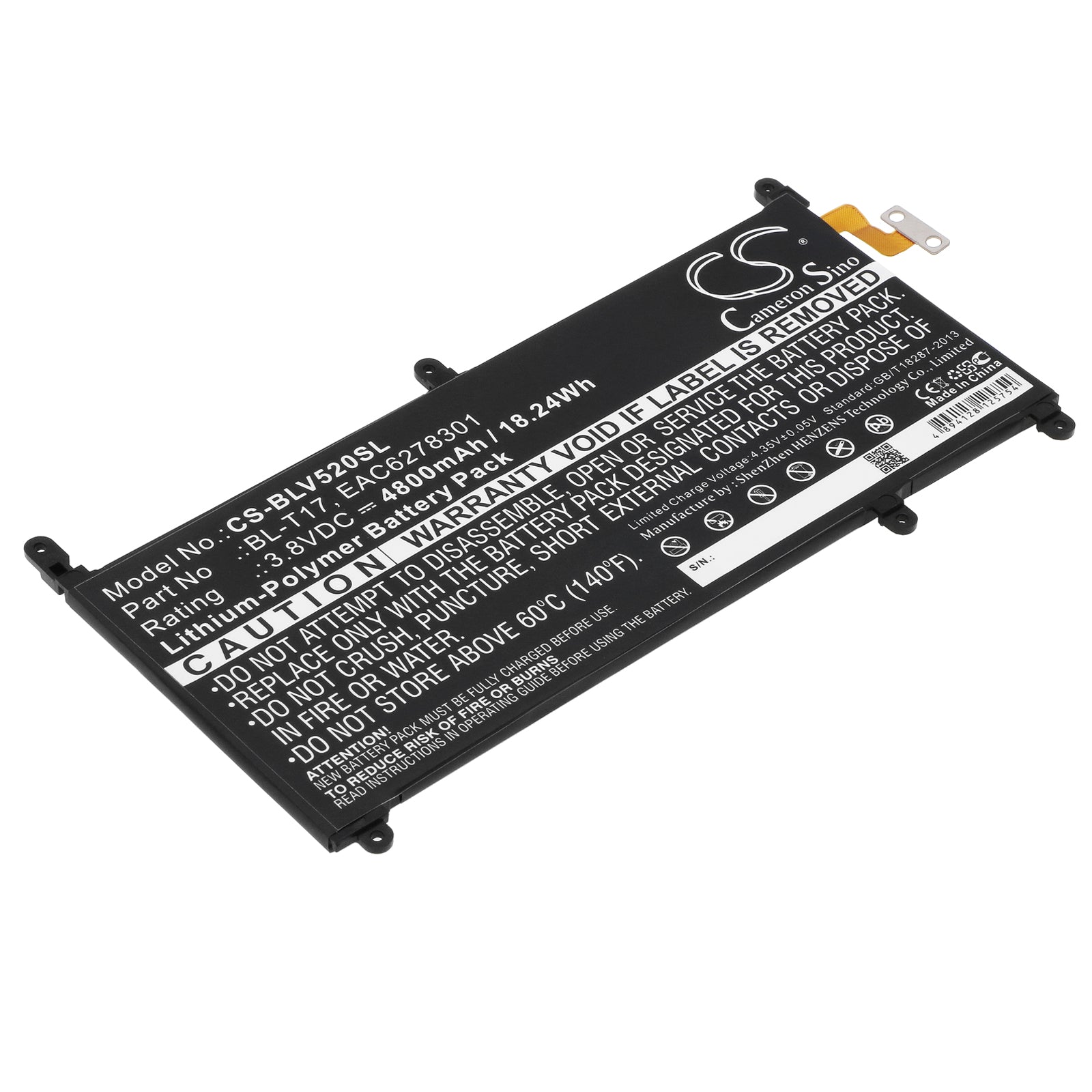 Replacement Battery for LG G Pad X 8.3 – Tablet – 4800mAh / 3.8V - image 1