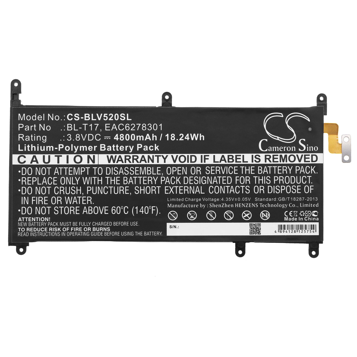 Replacement Battery for LG G Pad X 8.3 – Tablet – 4800mAh / 3.8V - image 3