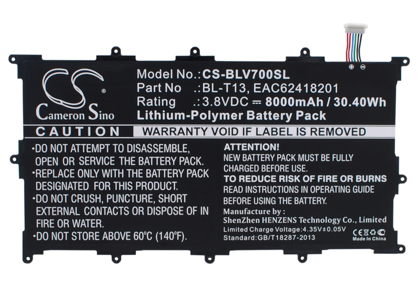 Replacement Battery for LG G Pad Tablet 10.1" – Tablet – 8000mAh / 3.8V - image 1