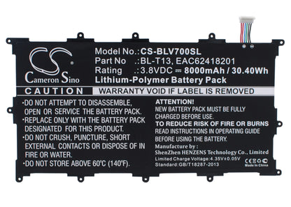Replacement Battery for LG G Pad Tablet 10.1" – Tablet – 8000mAh / 3.8V - image 1
