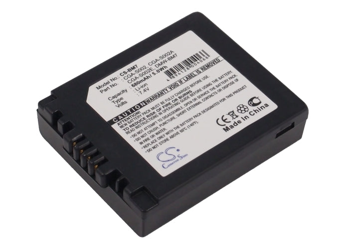 Replacement Battery for Panasonic  DMC-FZ10 – Camera – 680mAh / 7.4V