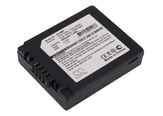 Replacement Battery for Panasonic  DMC-FZ10 – Camera – 680mAh / 7.4V
