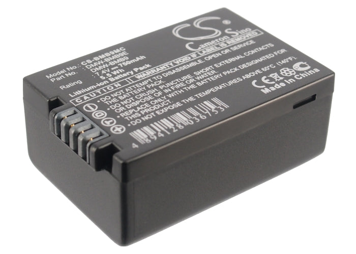Replacement Battery for Panasonic  
Lumix DMC-FZ100GK – Camera – 750mAh / 5.55Wh / 7.4V