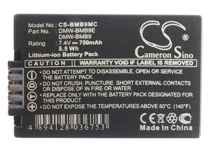 Replacement Battery for Panasonic  
Lumix DMC-FZ100GK – Camera – 750mAh / 5.55Wh / 7.4V