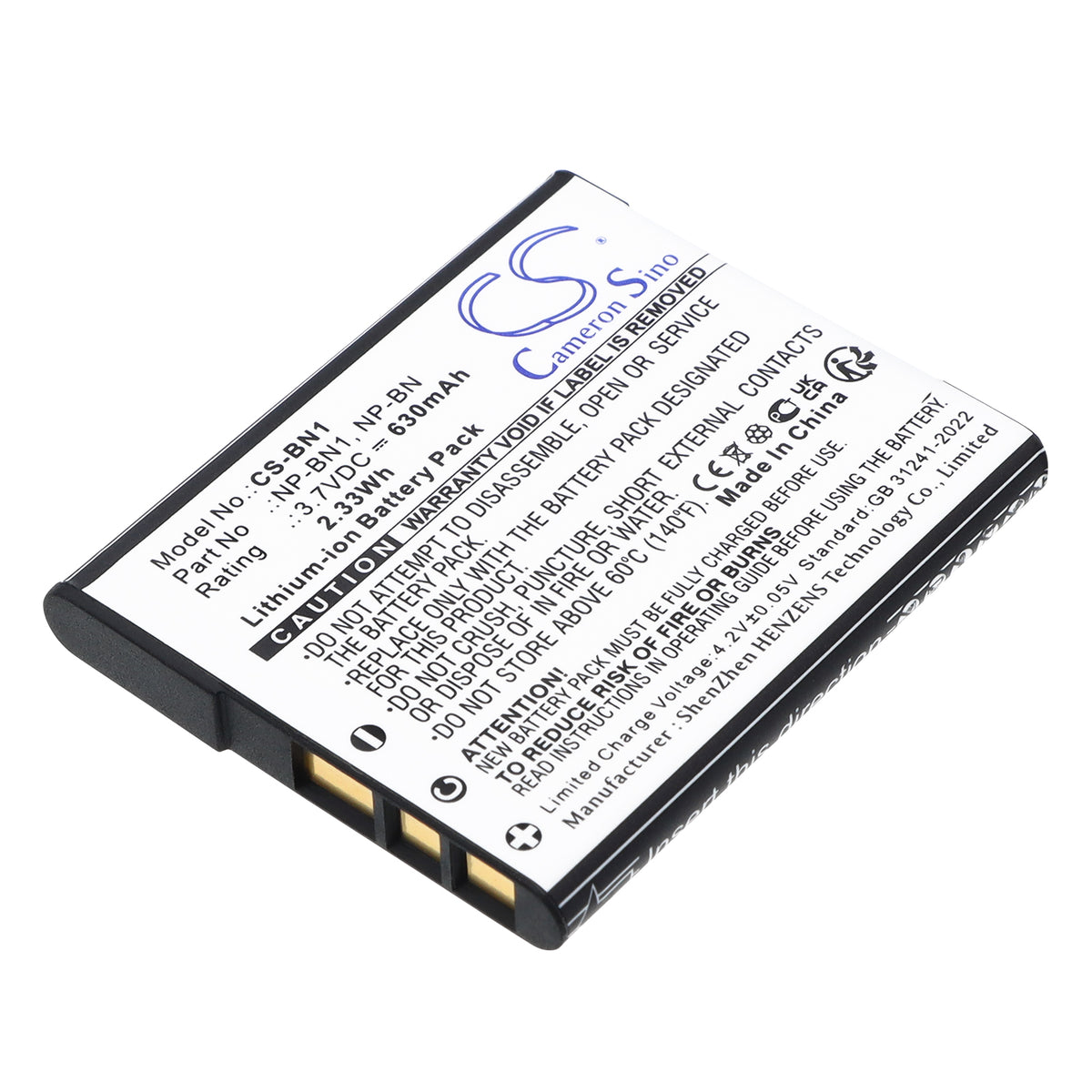 Replacement Battery for Sony _x000D_ Cyber-shot DSC-T110P – Camera – 630mAh / 3.7V